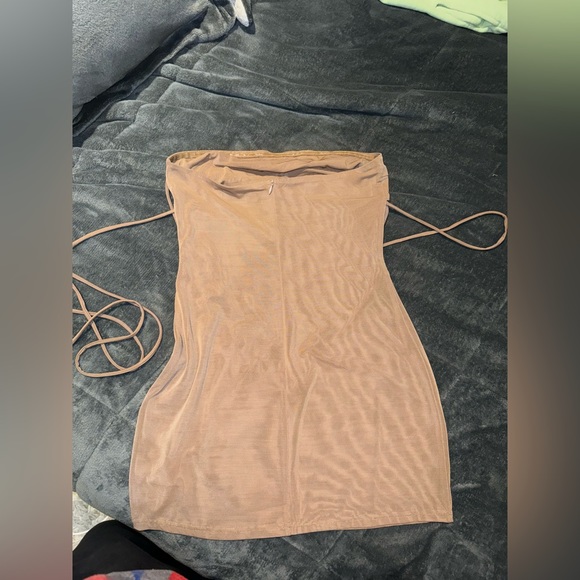 White Fox Special Delivery Mesh Mini Dress - Dark Nude - NWT - Picture 4 of 4